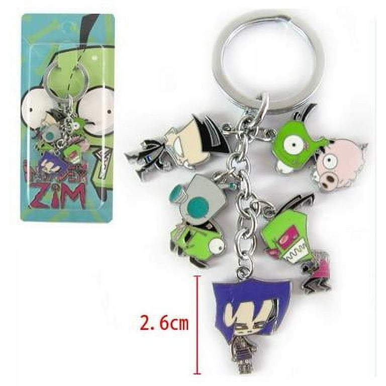 Invader Zim Characters Metal Charm 5pcs Charm Keychain Key Ring