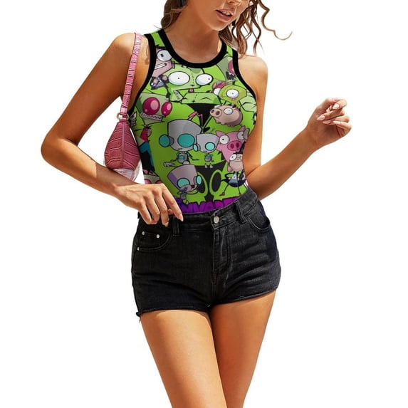 Invader Zim Characters Women's Tank Top Sleeveless T-Shirts Tee Camisole Sport Vest Summer Daily Undershirts