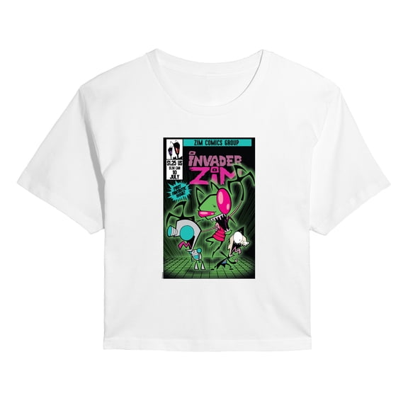 Invader Zim - Comic - Juniors Cropped Short Sleeve Graphic T-Shirt