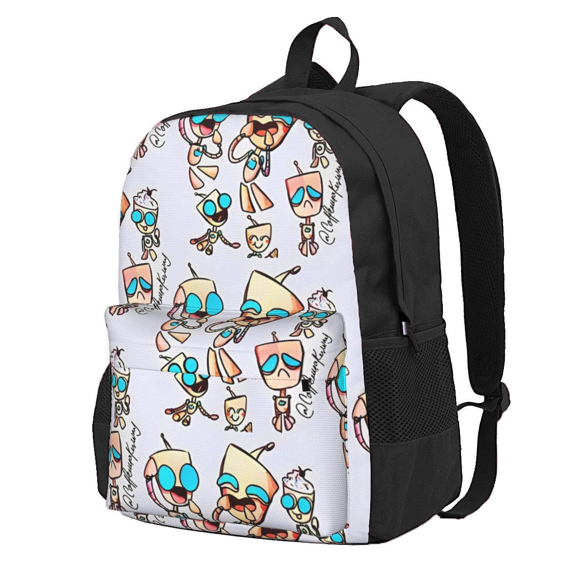 Invader Zim Cute Alien Robot Backpack 3D Trend Laptop Rucksack Teenage ...