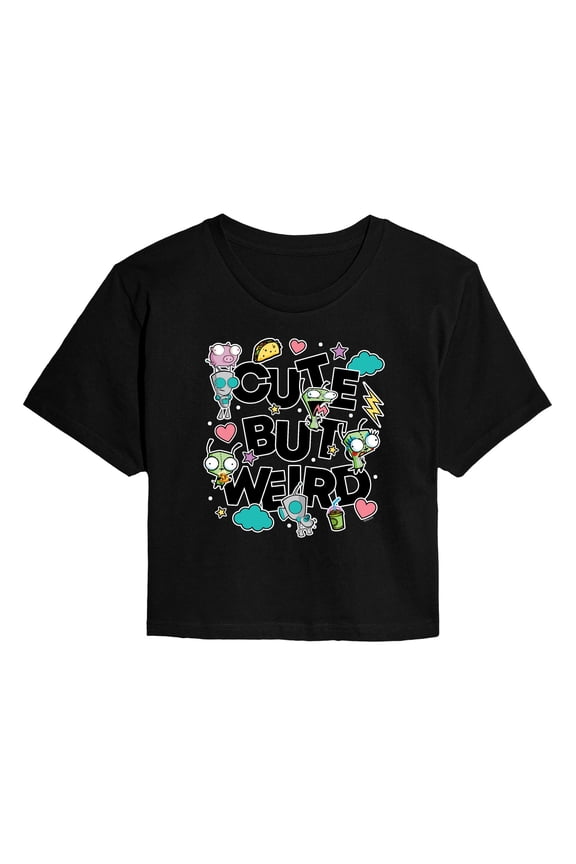 - Cute But Weird Gir - Juniors Cropped Graphic T-Shirt