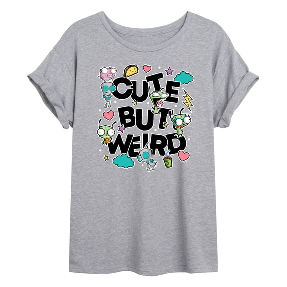 Invader Zim - Cute But Weird Gir - Juniors Oversized Graphic T-Shirt