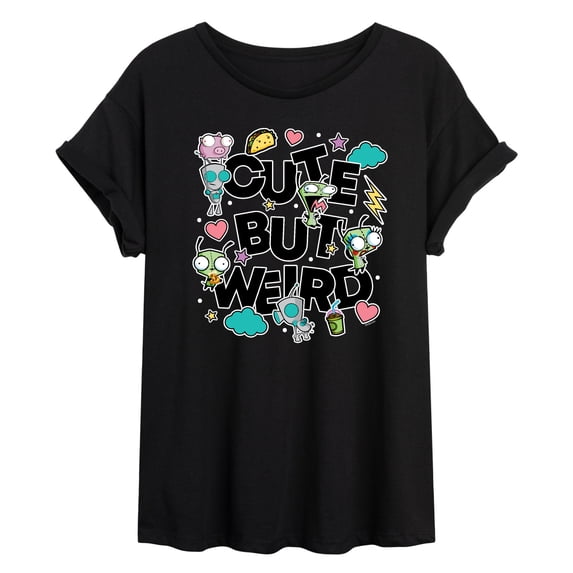 Invader Zim - Cute But Weird Gir - Juniors Oversized Graphic T-Shirt