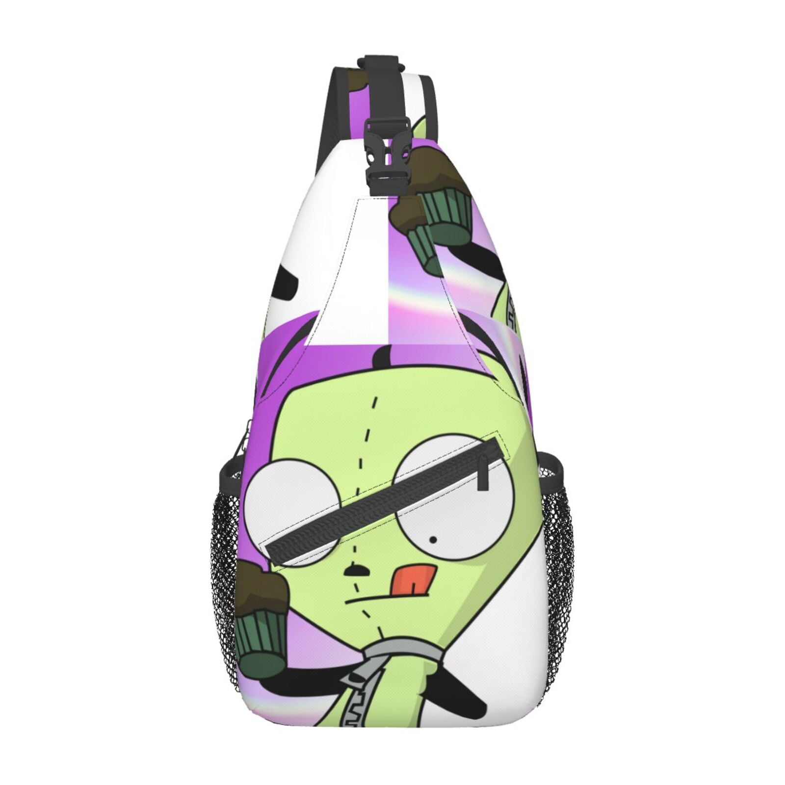 Invader Zim Cute Sling Backpack Crossbody Chest Bag Daypack Mens/Womens