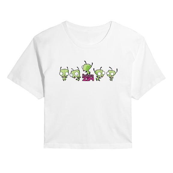 Invader Zim - Dancing Gir - Juniors Cropped Short Sleeve Graphic T-Shirt