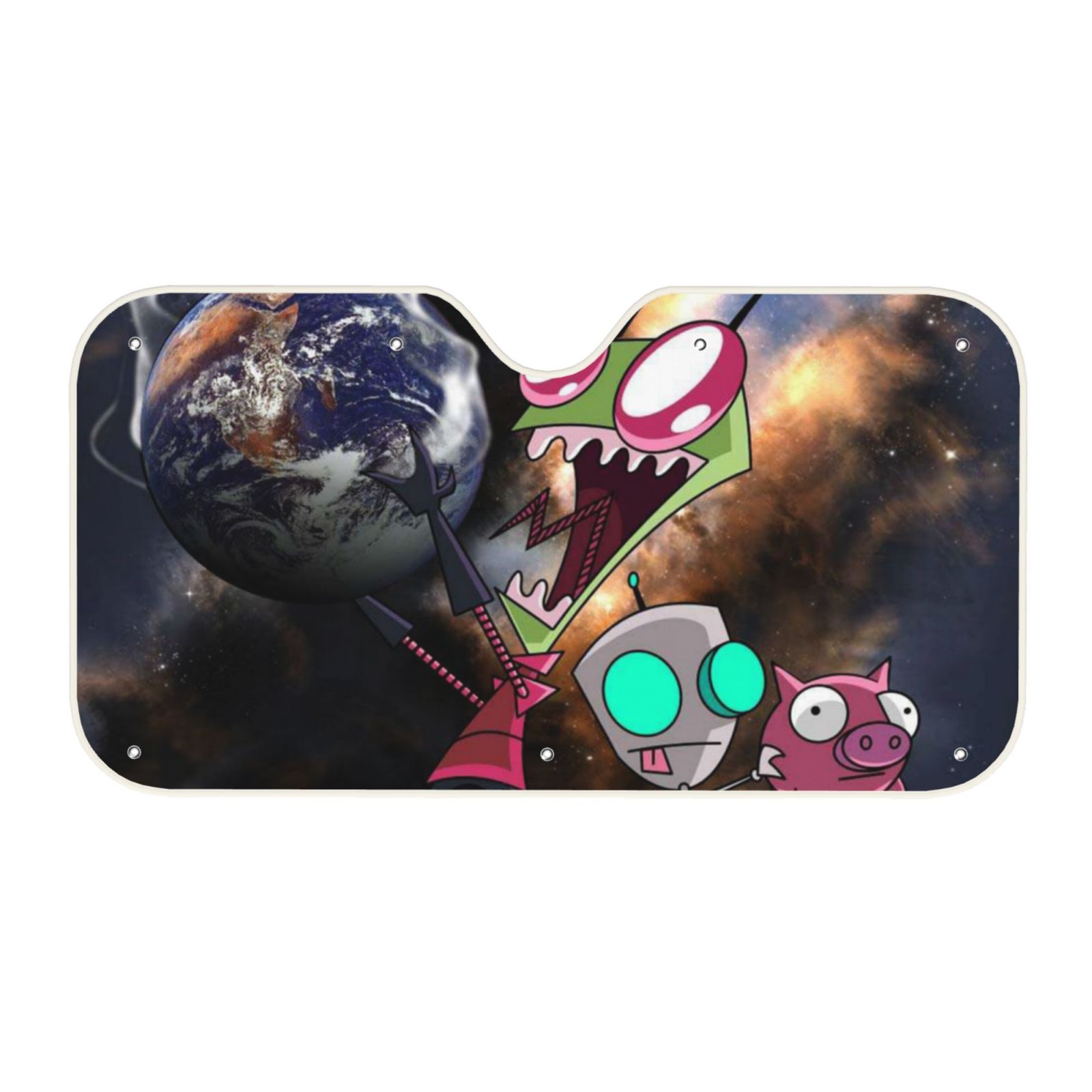 Invader Zim Foldable Car Windshield Sunshade Vehicle Automotive Front