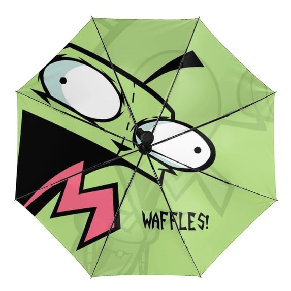 Invader Zim Folding Umbrella Auto Umbrella Anti-UV Protection Lightweight Water-Resistant Portable Rain Umbrellas