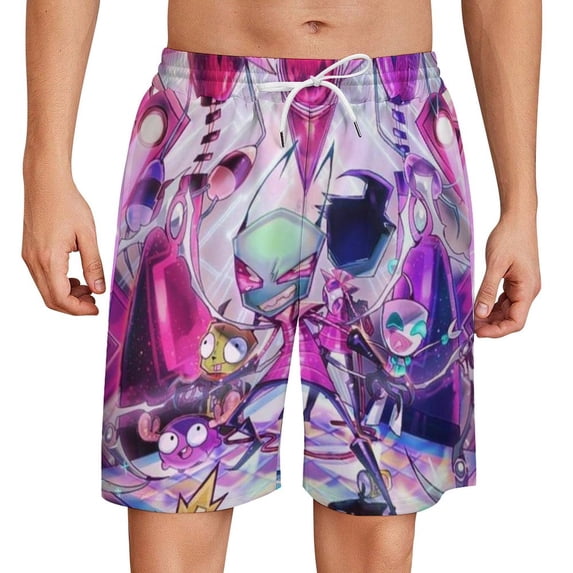 Invader Zim Funny Short Sweatpants Summer Daily Cozy Lounge Shorts 3D Printed Beach Shorts Sweatpants With Drawstring And Pockets