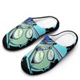 thumbnail image 1 of Invader Zim Fuzzy Cotton Slippers For Mens Winter Cotton Lightweight Anti-slip Rubber Sole Slippers House Open Back Slippers Closed Toe Slippers, 1 of 9