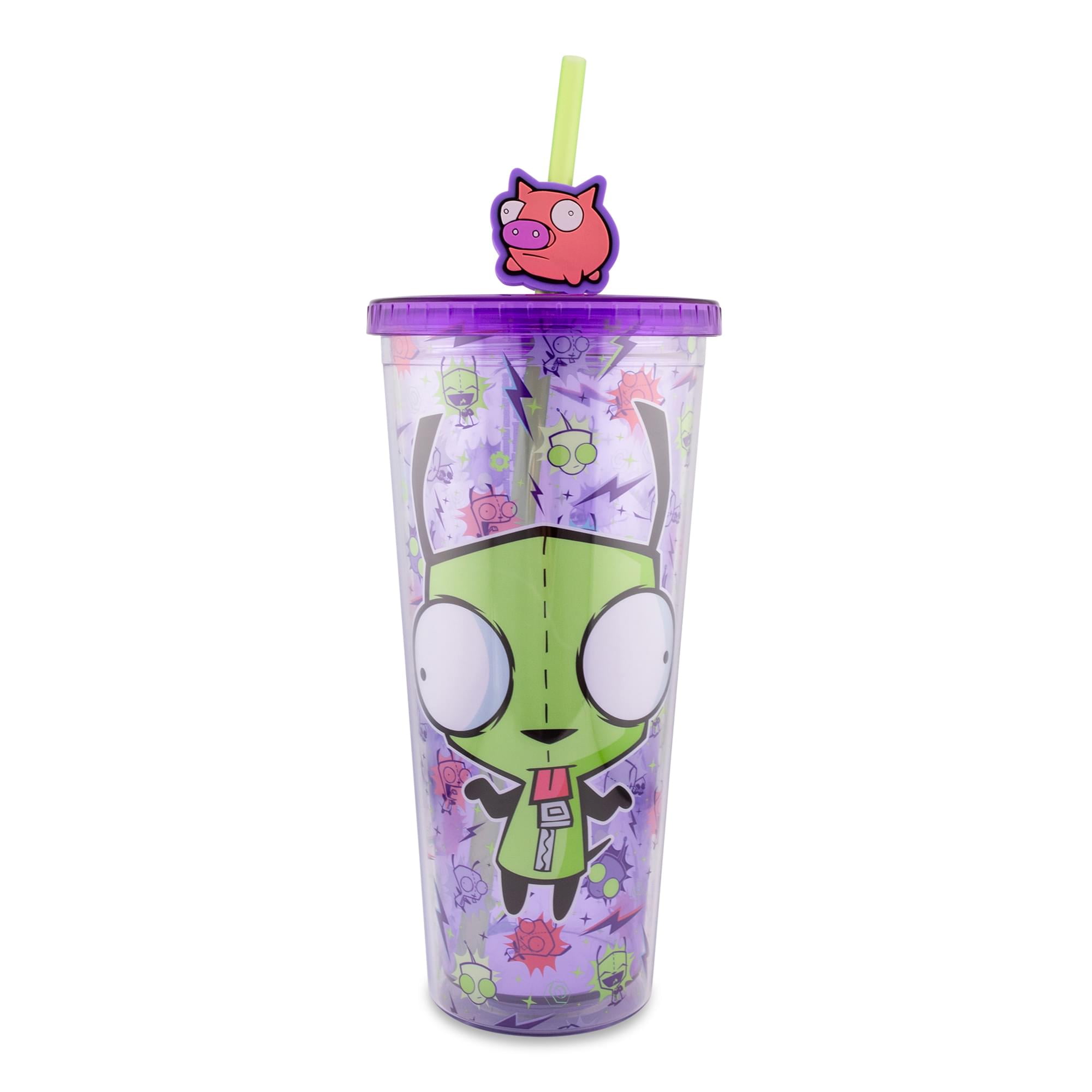 Invader Zim GIR Plastic Carnival Cup With Lid and Straw Topper