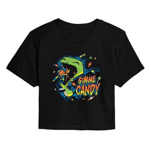 Invader Zim - Gimme Candy Gir - Juniors Cropped Short Sleeve Graphic T-Shirt