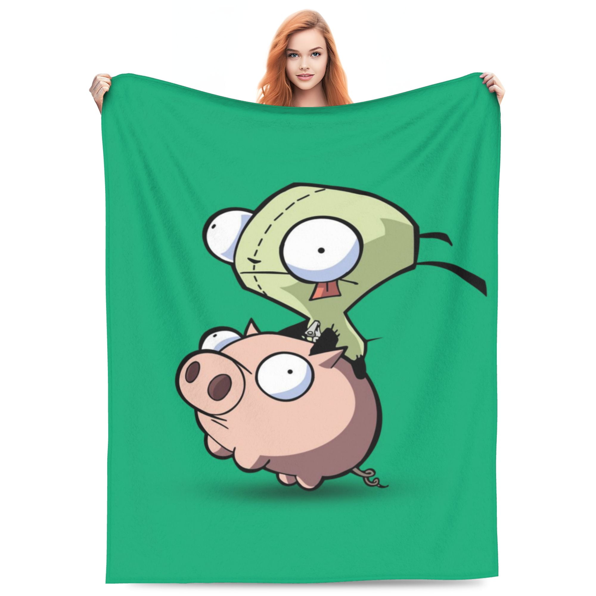 Invader Zim Gir 3D Printing Blanket, Lightweight Throw Blankets Flannel