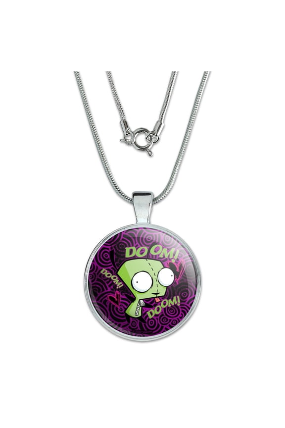 Invader Zim Gir Doom Dance 1" Pendant with Sterling Silver Plated Chain