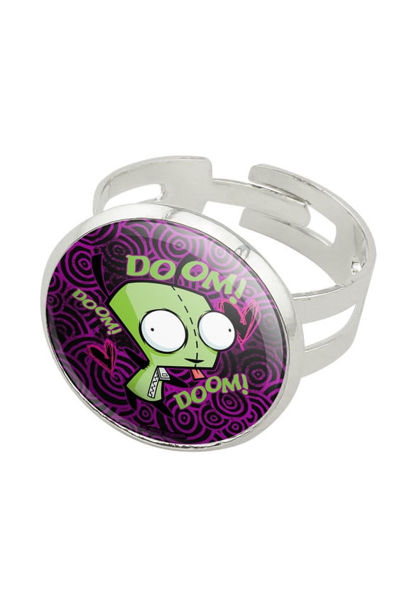 Invader Zim Gir Doom Dance Silver Plated Adjustable Novelty Ring