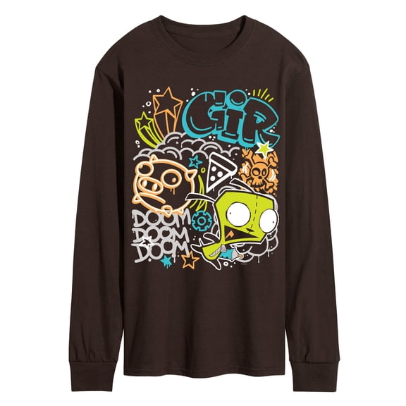 Invader Zim - Gir Graffiti - Men's Long Sleeve Graphic T-Shirt