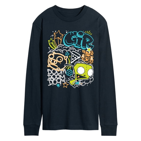 Invader Zim - Gir Graffiti - Men's Long Sleeve Graphic T-Shirt