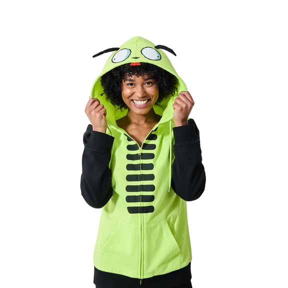 Invader Zim Gir Long Sleeve Men's Colorblock Cosplay Hoodie-Medium