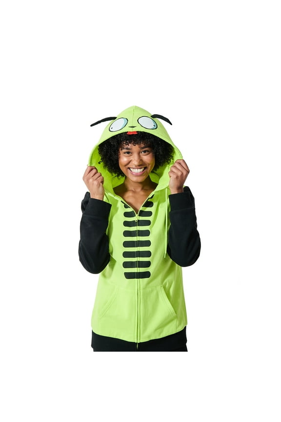 Invader Zim Gir Long Sleeve Men's Colorblock Cosplay Hoodie-Medium