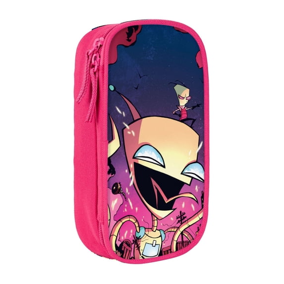 Invader Zim Gir Pencilcase Large Capacity Pencase Double-layer Pen Bag Stationery Pouch Organizer Office Supplies Pencil Case