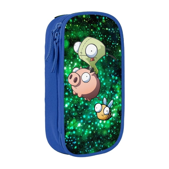 Invader Zim Gir Pig Pencilcase Large Capacity Pencase Double-layer Pen Bag Stationery Pouch Organizer Office Supplies Pencil Case