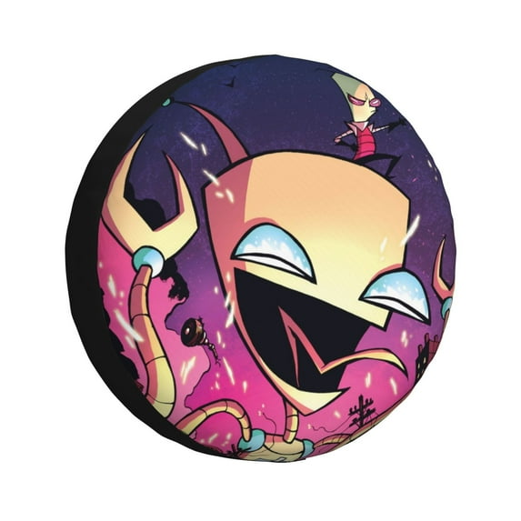 Invader Zim Gir Spare Tire Cover Waterproof Dust-Proof Universal Wheel Tire Cover Protector Accessories 14" 15" 16" 17"