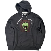Invader Zim Happy Gir Unisex Adult Slim Fit Pull-Over Heather Hoodie, Charcoal, Small