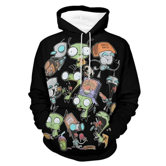 Invader Zim Hoodie Unisex 3d Novelty Hoodies Graphic Hoodies Pullover Sweatshirts For Men Women Teen 3XL