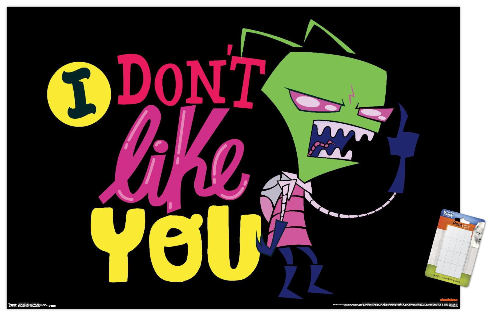 Invader Zim - I Don't Like You Wall Poster, 14.725" x 22.375"
