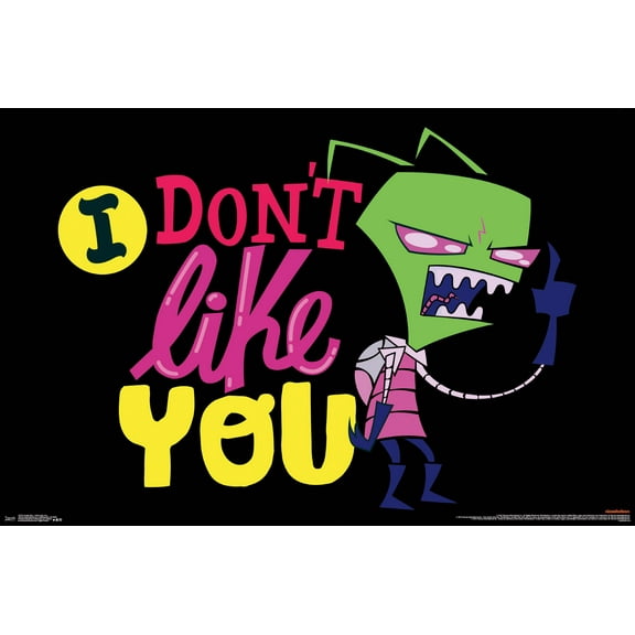 Invader Zim - I Don't Like You Wall Poster, 22.375" x 34"