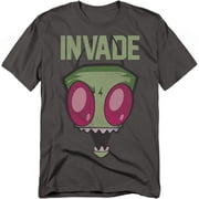 Invader Zim - Invade - Adult Unisex Short Sleeve T-Shirt - Gray