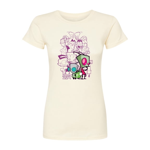 Invader Zim - Invader Zim Collage - Juniors Fitted Graphic T-Shirt