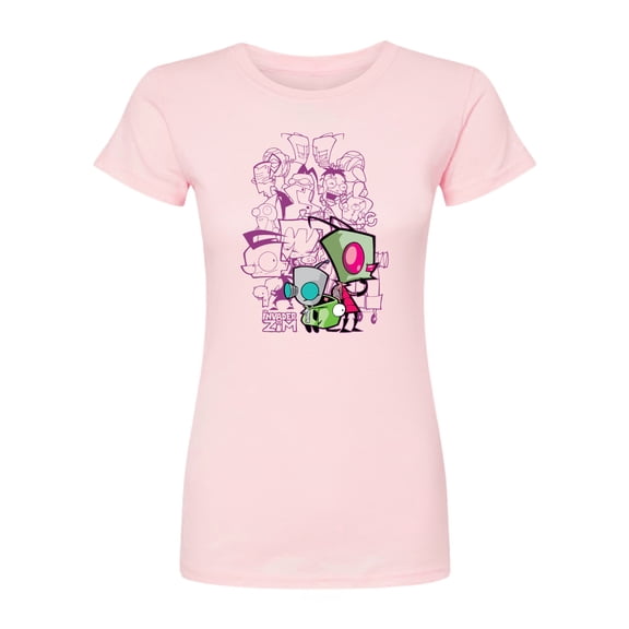 Invader Zim - Invader Zim Collage - Juniors Fitted Graphic T-Shirt