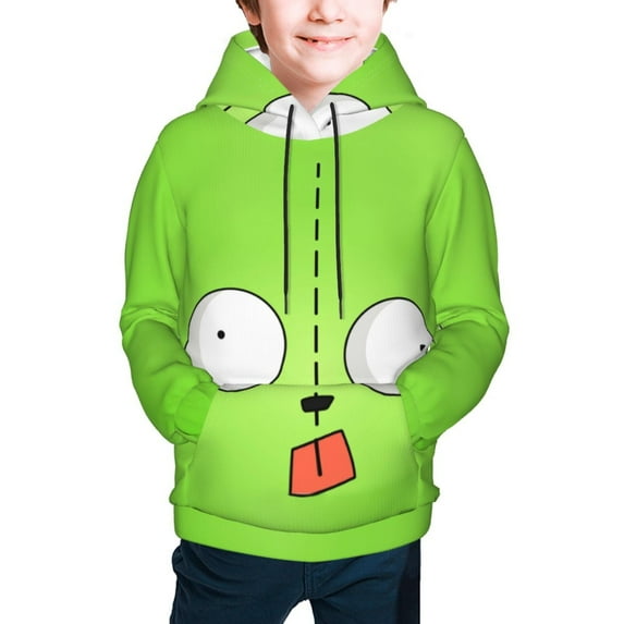 Invader Zim Kids' Hoodie 3D Print Sweatshirt Soft Pullover Hooded with Big Pockets Fans Gifts for Boys or Girls Small