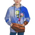 thumbnail image 1 of Invader Zim Kids' Hoodie 3d Print Sweatshirt Soft Pullover Hooded With Big Pockets For Boys Or Girls Small, 1 of 7