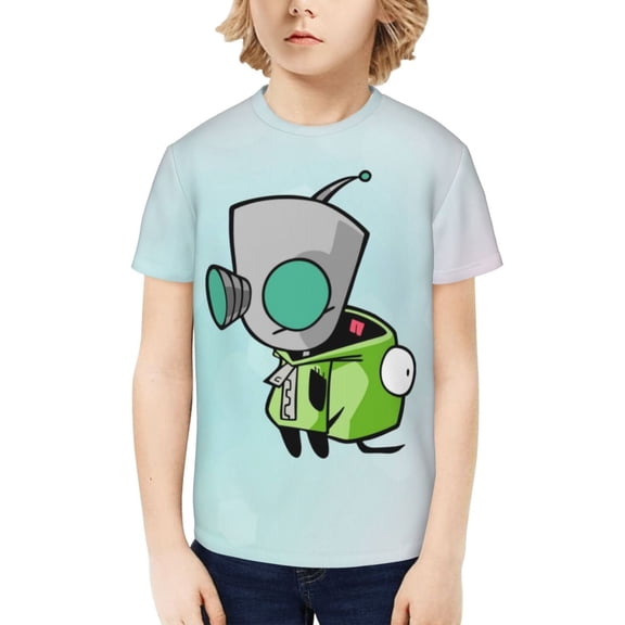 Invader Zim Kids T-Shirt 3d Printed Graphic T-Shirts Boys And Girls Short Sleeve Shirts For Youth Kids Large