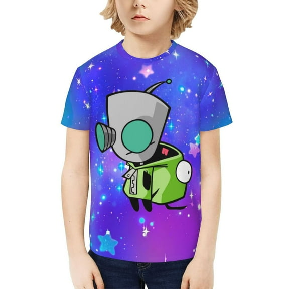 Invader Zim Kids T-Shirt 3d Printed Graphic T-Shirts Boys And Girls Short Sleeve Shirts For Youth Kids Small
