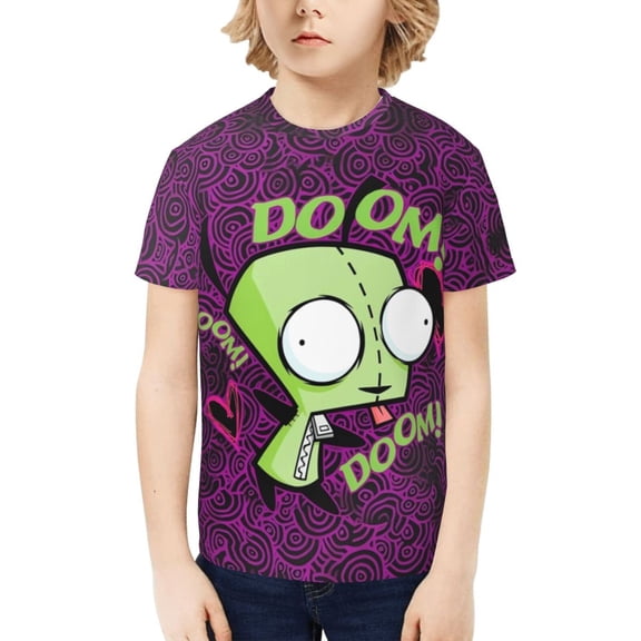 Invader Zim Kids T-Shirt 3d Printed Graphic T-Shirts Boys And Girls Short Sleeve Shirts For Youth Kids X-Small