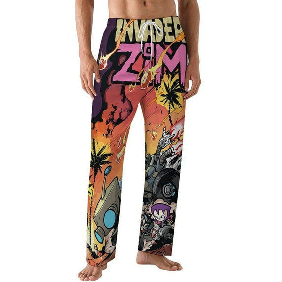 Invader Zim Men's Pajama Pants Soft Sleepwear Loung Pants for Men Pj Bottoms with Drawstring & Pockets