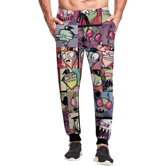 Invader Zim Men's Sweatpants 3D Printing Casual Joggers Pants Trousers Fashion Daily Sweatpants With Drawstring Closed Bottom