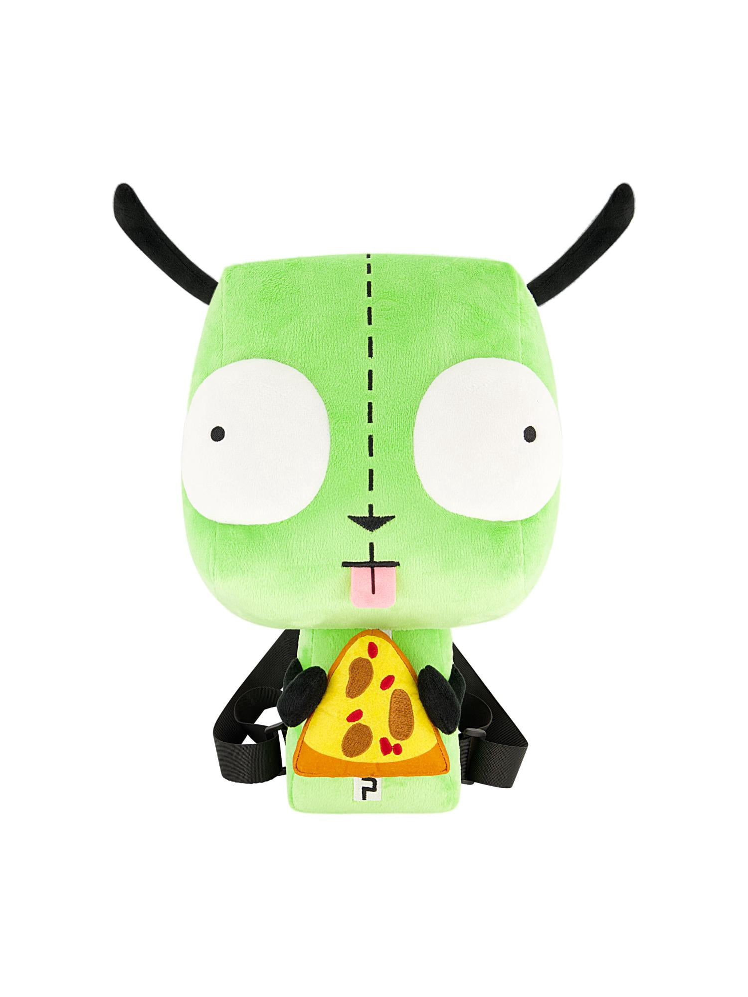 Invader Zim Mini Backpack, GIR Pizza Plush Small Travel Bag Purse for Men and Women, Green, 13 Inch