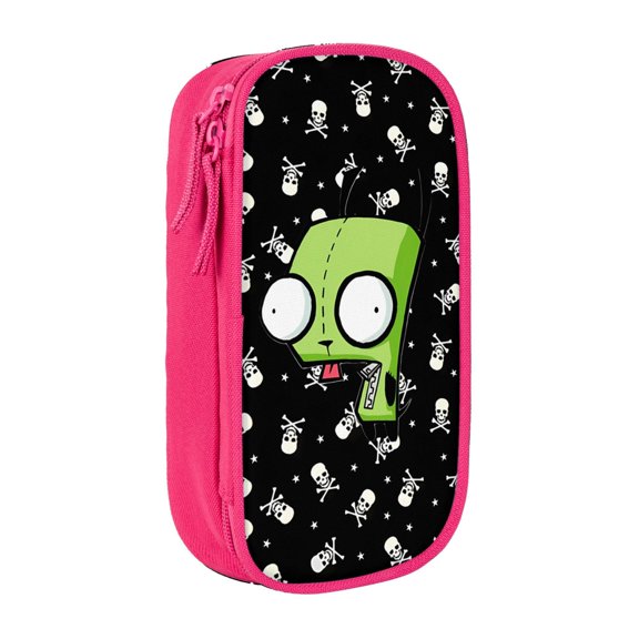 Invader Zim Pencil Case, Multipurpose Pencase ,Large Capacity Durable Pencil Pouch Storage Pen Bag Organizer Stationery