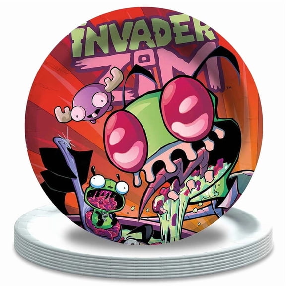 Invader Zim Plates Party Supplies Birthday Decorations Tableware Disposable Dinnerware