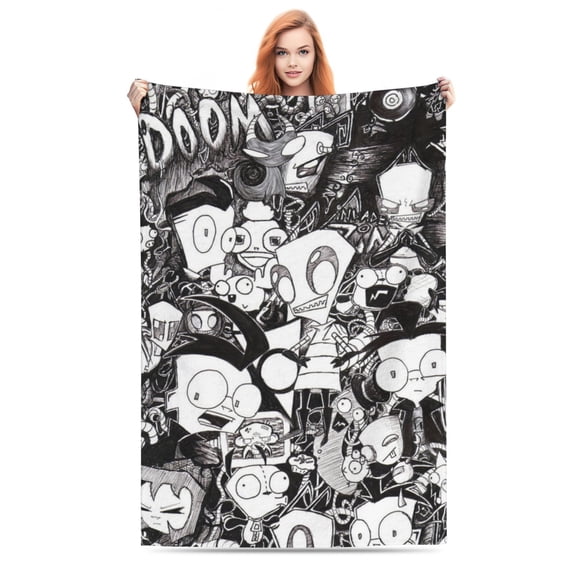 Invader Zim Soft Blanket Fuzzy Fleece Anti-pilling Flannel Throw Blanket Decor Sofa Bed Blanket 40x60in