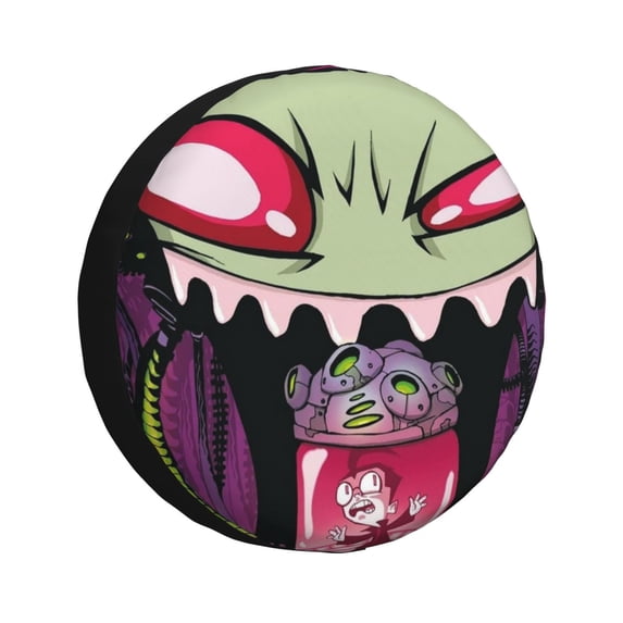Invader Zim Spare Tire Cover Waterproof Dust-Proof Universal Wheel Tire Cover Protector Accessories 14" 15" 16" 17"