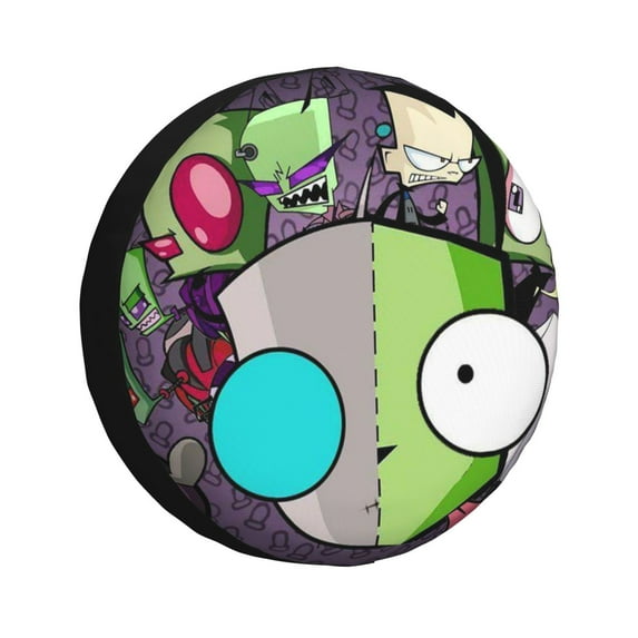 Invader Zim Spare Tire Cover Waterproof Dust-Proof Universal Wheel Tire Cover Protector Accessories 14" 15" 16" 17"