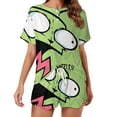 thumbnail image 1 of Invader Zim Summer Home Suit For Womens Short-Sleeved Pajama Set 2pcs Loungewear Soft Sleepwear T-Shirts Tee Shirt Top And Short Sleeping Pants, 1 of 8
