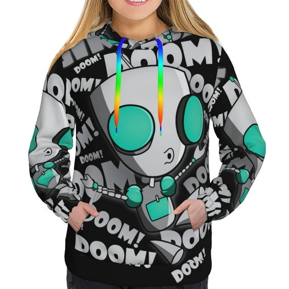 Invader Zim Sweatshirt For Womens Fashion Hoodies Pullover Athletic Daily Hoody Hooded Clothing Gift XX-Large