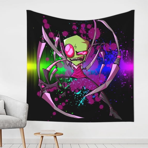 Invader Zim Tapestry Luxury Wall Hanging Tapestries Decor For Bedroom Living Room Dormitory Mural Blanket 59x59in