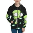 thumbnail image 1 of Invader Zim Teen Sweatshirts Hoodies Youth Hooded Hoody Fashion Zipper Coat For Boys And Girls, 1 of 7