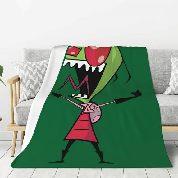 Invader Zim Thick Blanket Cozy Soft Fuzzy Anti-pilling Flannel Throw Blanket Warm Sofa Bed Blanket 80"x60" For Adult Teen Kids